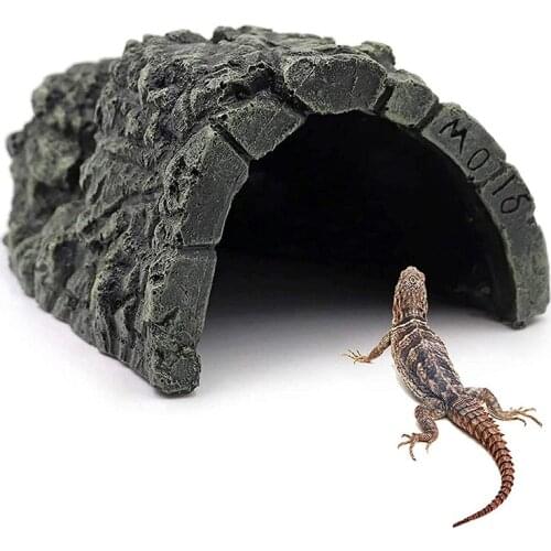 Fish Hiding Cave Resin Aquarium Fish Tank Landscape Turtle Reptile Basking Hide Habitat Decoration Ornament Decorative plant