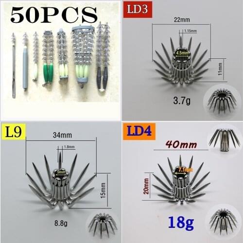 50pcs squid hook Thick stainless steel Combination big guy accessories Ocean fishing Octopus cuttlefish pesca Fishermen DIY tool