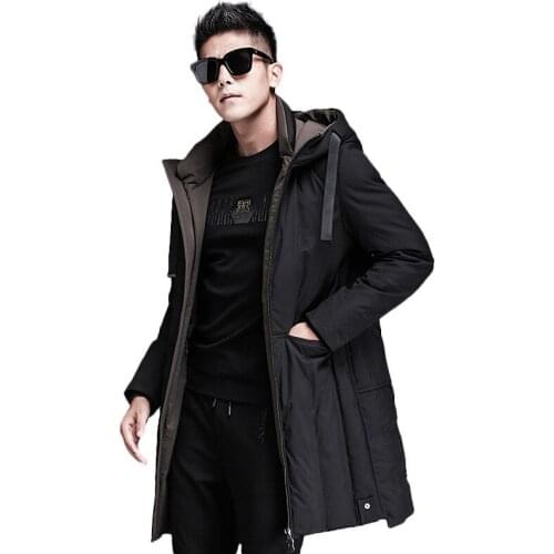 Mens Jacket Winter 2019 New Style down Jacket Korean-style Handsome Thick Mid-length Stylish Boutique Mens coat