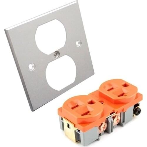 Wall Power Outlet Socket Dual US Standard 3Pin Socket Panel Pure Aluminum Alloy Brass Coppering Receptacle audiophile