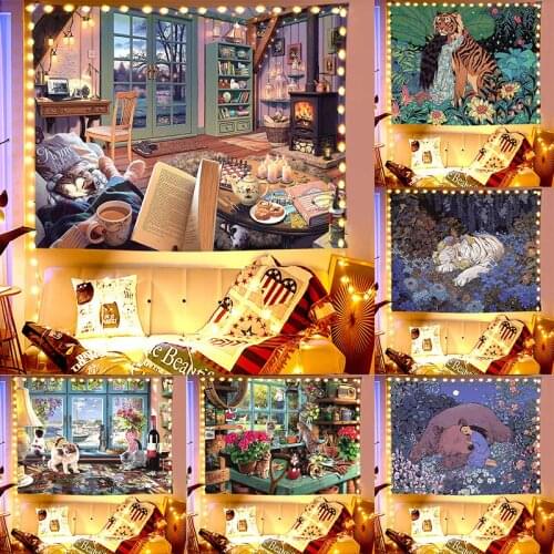 Cartoon Tapestry Wall Hanging Decorations for Living Room Bedroom Home Decor Printed Tapestries Dorm Decor Queen Size 200x150