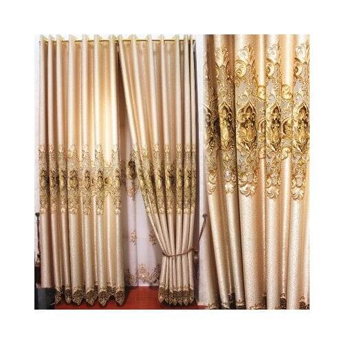 New Chinese living room draperies bedroom embroidery curtain cloth hollow water solution embroidery yarn made to order