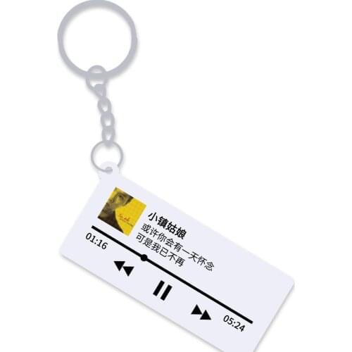 New Personalized Spotify Acrylic Music Song Name Keychain Customized Photo Poster Lyrics Pendant Keyring Statement Gift Jewelry