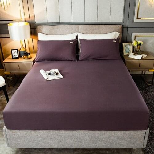 New product 1 piece 100% cotton solid color mattress cover four corners with elastic bandpillowcases need order sheets