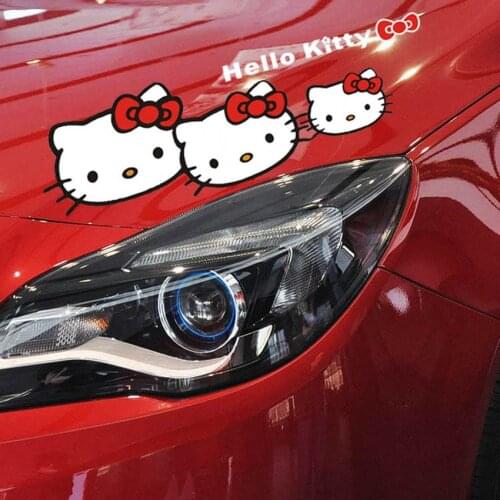 Lovely pink cat Car Light or car hood Car Stickers Car styling Accessories
