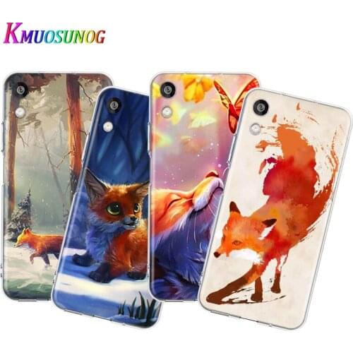 Transparent Cover Cute cartoon animal fox For Honor 8S 8C 8X MAX 8A 8 7S 7A 7C Play 3E Prime Pro 2020 2019 Phone Case