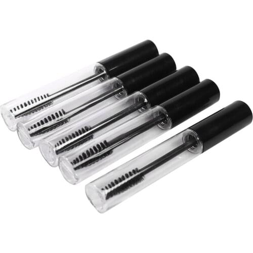 10Pcs 10Ml Empty Mascara Tube with Eyelash Bottles Cosmetic Container 10Ml Plastic Bottle Mascara Eyelash Refillable Makeup Cont