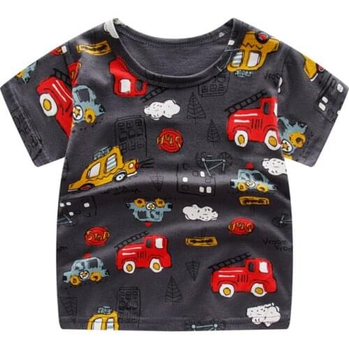 ZWY920 Boys Girls Good Quality Cartoon T-shirt Fashiont Style Children Funny Tshirt Kids Summer White Tops Baby Clothes