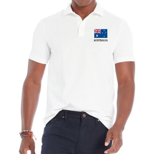 AUSTRALIA National Flag Man Turndown Collar Shirts Short Sleeve Soft and Comfortable Breathable Men Summer Cotton Top&Tee