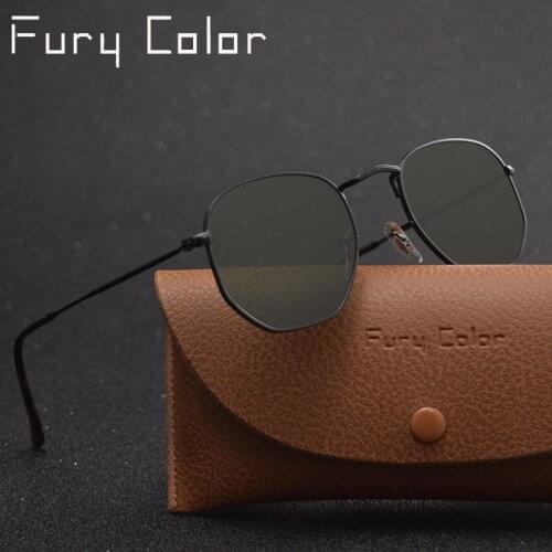 Real glass lens metal hexagonal sunglasses men womne hot HD retro round sun glasses luxury gafas eyewear Oculos de sol 3548