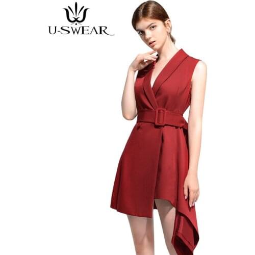U－SWEAR V-neck Women Dresses