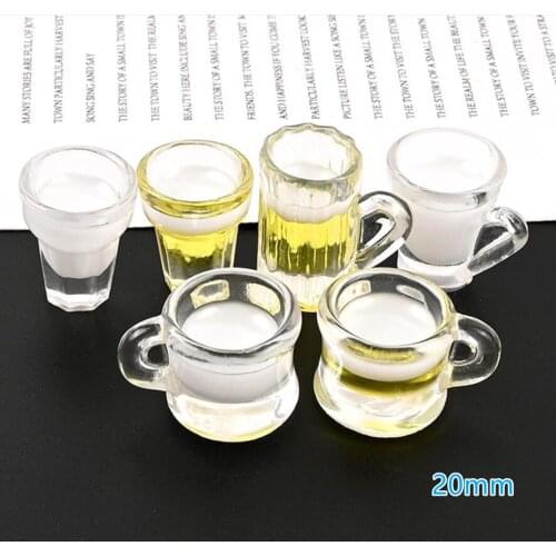 Resin Decoration Beer Cup Crafts 10pcs Lovely Simulated 3D Beer Cups Cabochon For boys Diy Accessories