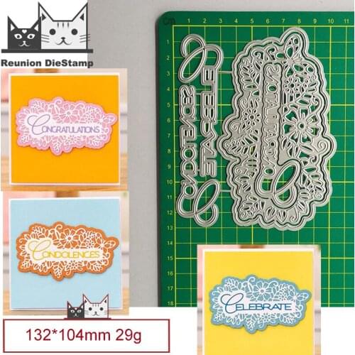 Reunion Letters Congratulation Metal Cutting Dies Scrapbooking New 2021 Card Stencil Cut Die for DIY Card Crafts Handmade