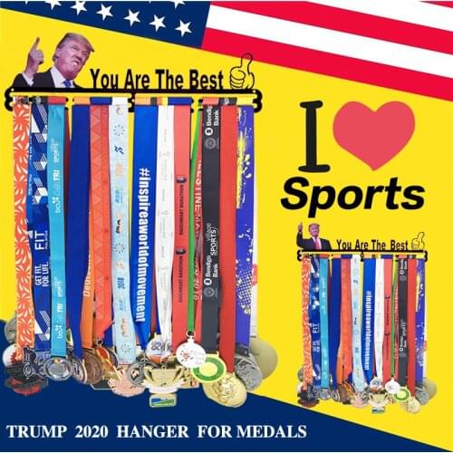 WR US President Donald Trump Medal Hanger No Limits Sport Medal Holder Medal Display Storage Display Rack Hold 32+ Medal