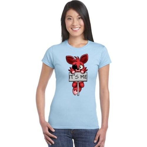 Its me Kawaii FNAF Plush Foxy womens T Shirt T-Shirt O-Neck tshirt ladies Children kids Women Brand Teenage girl T Shirts