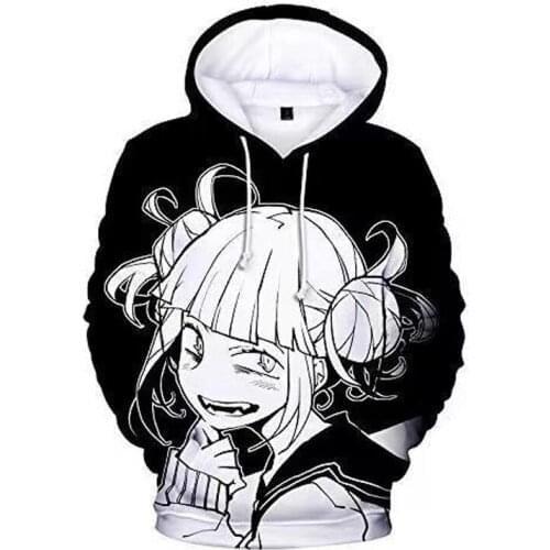 Anime My Hero Academia Boku No Hero Cosplay Costumes Himiko Toga Hoodies Sweatshirts Black 3d 5XL Jackets Coats For Women CS099