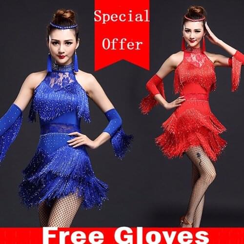 2020 New Set Stage Arrival Woman Latin Dance Dress Ice Silk Black/Purple/Blue Colors Vestidos Infantis De Festa Para Quarto