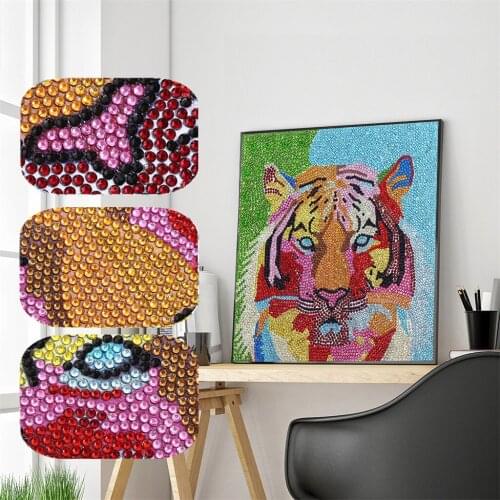 Animal DIY Special Shaped Diamond Painting Tiger Cat Butterfly 5D Diamond Cross Stitch Colorful Rhinestones Embroidery Kits