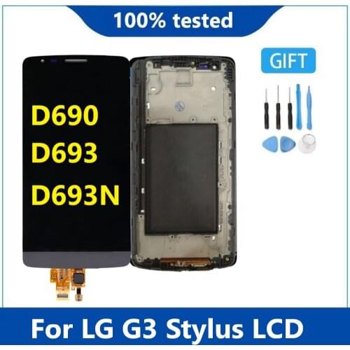 Quality AAA 5.5 "For LG G3 Stylus D690 D690 D690N LCD Display Touch Screen Sensor Digitizer Assembly For LG G3 Stylus Lcd Frame