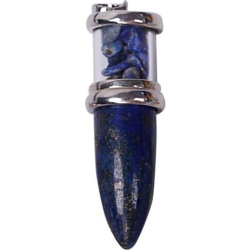 ZV Vintage Bullet Shape Stone Pendant For Men and Women Pendulum Chakra Gem Cone Charm Jewelry Size 16*52MM Making DIY Necklace