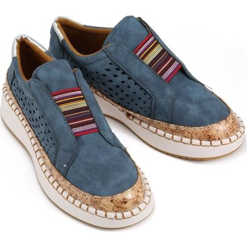 1 Pair Women Slide Hollow-Out Shoes Round Toe Casual Breathable Sneakers