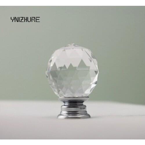 10pcs 30mm Tiradores Muebles Puxador Furniture Fittings Crystal Glass Clear Cupboard Door / Drawer Knobs Pull Handle Kitchen