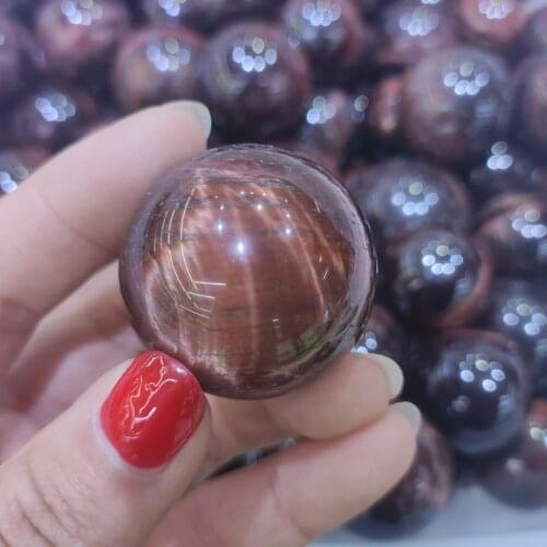 2-3cm Natural Gem Red Tiger Eye Stone Quartz Crystal Ball Sphere Healing