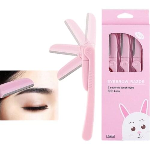 3Pcs/Set Foldable Eyebrow Trimmer Eye Brow Shaper Shaver Women Men Facial Brow Hair Remover Makeup Tools Eyebrow Remover