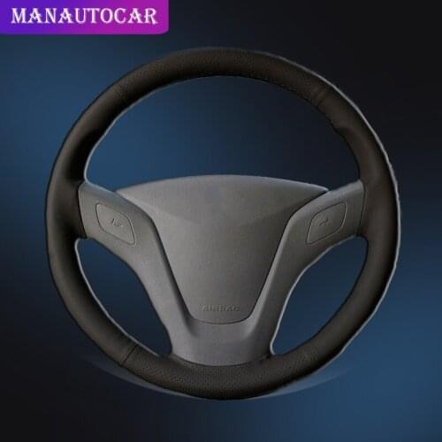 Car Braid On The Steering Wheel Cover for Chevrolet Sail 2010-2014 Auto Steering Wheel Cover Interior Accessories Car-styling