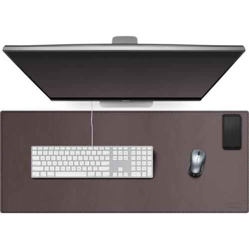 CACOY Oversized PU Leather Desk Pad / Mouse Pad Waterproof Office Desk Mat Non-Slip & Elegant Stitched Edges