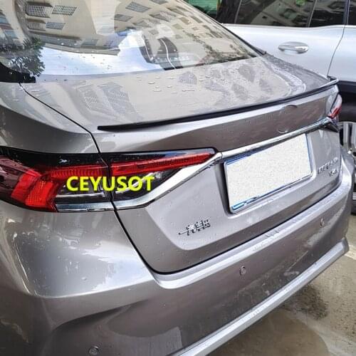 CEYUSOT For V Spoiler Accessories NEW Toyota Corolla PU Material Car Trunk Rear Lip Black Wing Tail Body Kit Refit 2019 2020 21
