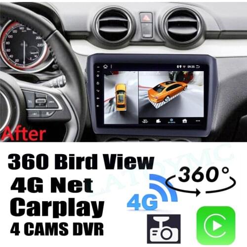 Car Audio Navigation GPS Stereo Carplay DVR 360 Birdview 4G Android System For Suzuki Swift A2L 2016~2021