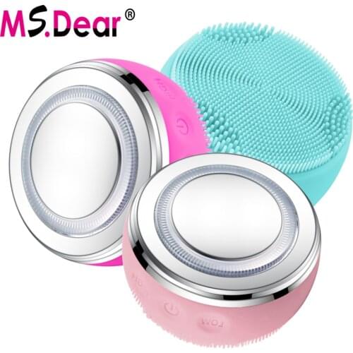Electric Facial Cleansing Brush Ultrasonic Cleaning Brush Silicone Face Massager Waterproof Brush Skin Care Cleaner Massager