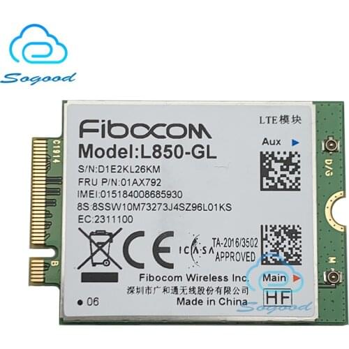 New fibocom L850-GL 4G LTE wireless module FRU 01AX792 for Thinkpad X280 T580 P52s T480s T480 L480 L580 X380 P52 X1 Carbon Gen 6