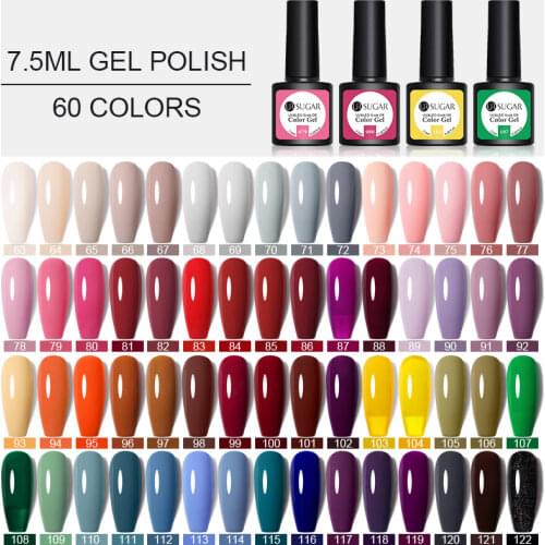 UR SUGAR Gel Nail New Nail Art Design 60 Color Soak Off UV Gel Paint Varnish Nail Polish UV Nail Varnish Gel 7.5ml Color Enamel