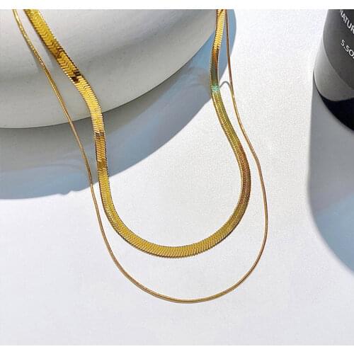 Hot Sale Minimalist Multilayer Vintage Chokers Gothic Personality Snake Clavicle Chain Gold Color Hip-Hop Necklaces Lock Jewelry