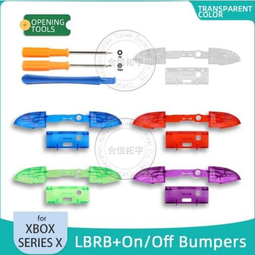 HOTHINK LB RB Bumpers Transparent Buttons for XBOX Series X Controller Trigger Button Middle Holder with T6 T8 Screwdriver Tool