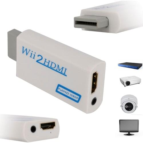 1080P HDMI Converter For Wii2HDMI-compatible For Wii to HDMI-compatible Adapter Converter 3.5mm Audio Support 720P 1080P