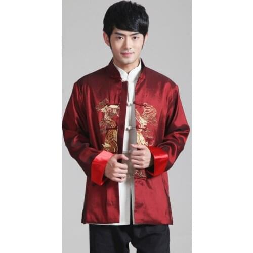 Shanghai Story traditional chinese clothing for men chinese style costume chinese tunic suits for men Dragon Embroidery Jacke