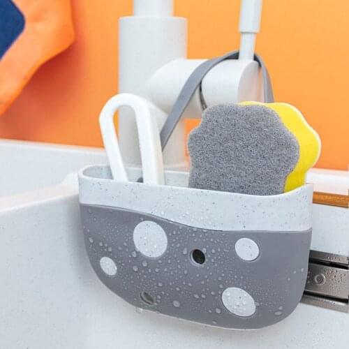Kitchen Sink Drain Basket Free Punching Bathroom Storage Adjustable Hanging Bag Faucet Rack Kitchen Accessories