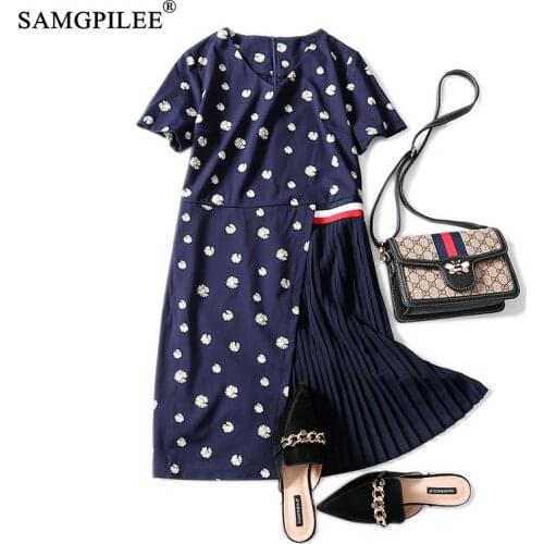 Summer Clothes For Women 2020 Casual Dress A-line Patchwork Woman Clothing Knee-length Empire V-neck Dress For Women Vadim