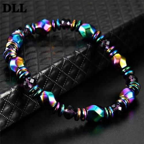 Multicolor Crystal Healing Bangle Magnetic Hematite Health slimming Magnetite Malachite Bracelet For Women Slimming Product