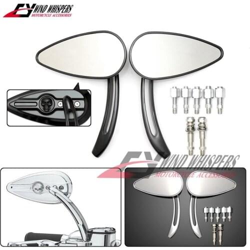 Motorcycle Aluminum Skull rear view mirror For Harley XL 883 1200 Fat boy V-Rod Street bob Glide Road king Steed Shadow Magna