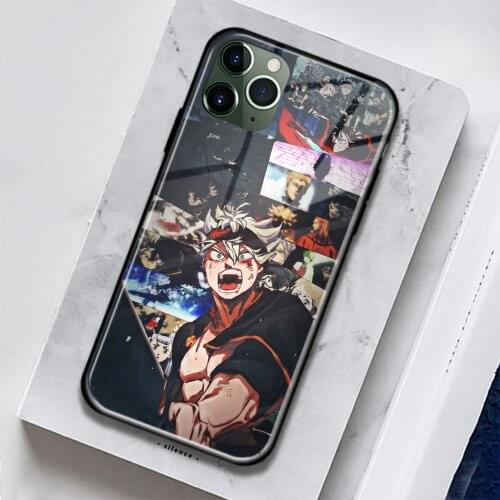 Black Clover Asta Anime Soft Silicone Glass for IPhone SE 6 6s 7 8 Plus X XR XS 11 12 Mini Pro Max Phone Case Cover Shell