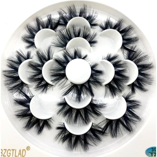 7Pairs natural 6D Mink Hair False Eyelashes 15-25mm Long Lashes Extension Thick Wispy Fluffy Handmade Eye Makeup Tools Drop Ship