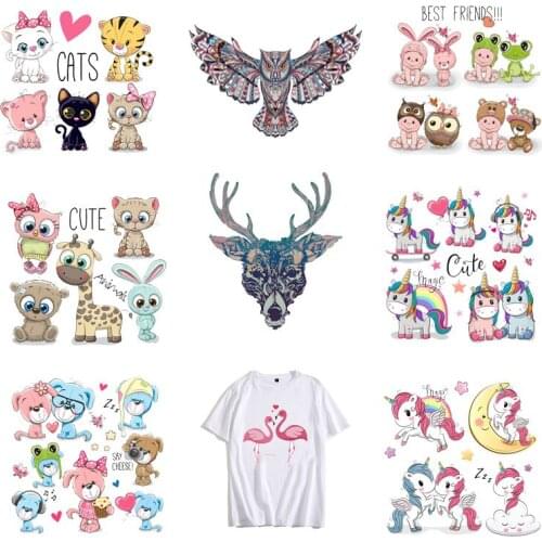 Unicorn Patches Heat Transfer Iron On Patch Diy T-shirt Sticker A-level Washable Clothes Stickers Easy Print By Household Irons