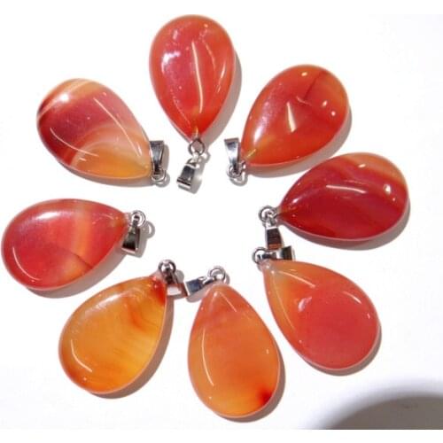 Natural stone Quartz Crystal Turquoises tiger eye lapis Opal Teardrop pendants for diy jewelry making necklace Accessories50pcs