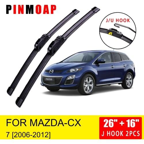 For Mazda CX-7 CX7 2006 2007 2008 2009 2010 2011 2012 Front Wiper Blades Brushes Cutter Accessories U J Hook