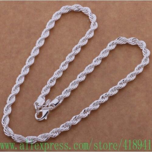 Silver Plated Necklace, Silver Plated fashion jewelry Double weave /etrankya butakmaa AN622