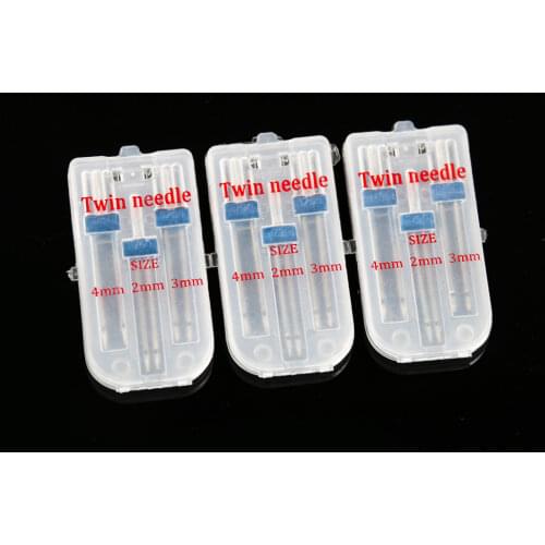 2PCS Twin Needles Sewing Needles Presser Foot Sewing Machine Needles Pins Size 2/90 3/90 4/90 Multifuctional Accessories